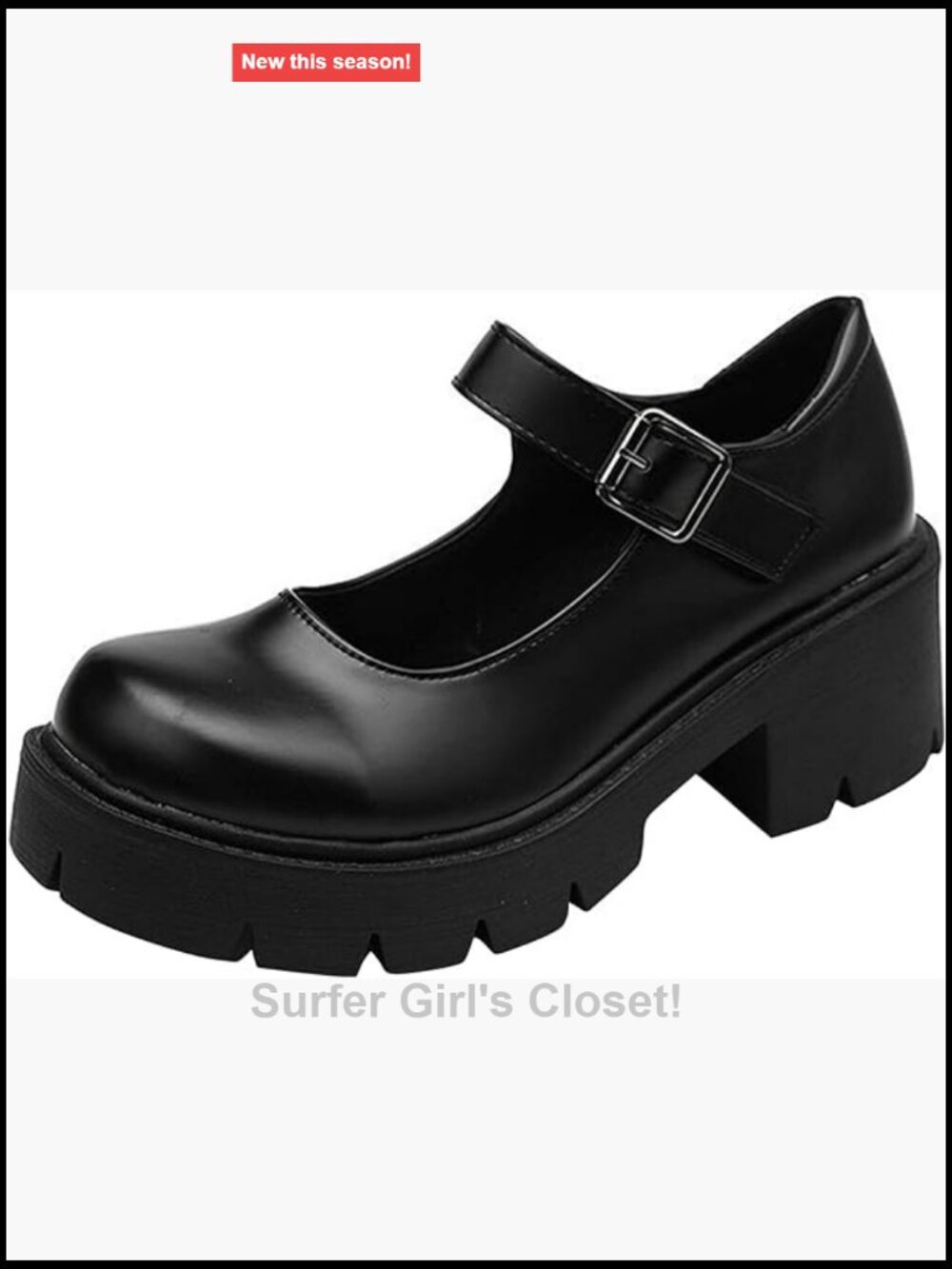 ACE SHOCK Platform Mary Janes Chunky Heel Ankle Strap Uniform Dress Shoes